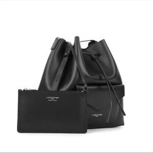 NEW Lancaster Paris Bucket bag BLACK Leather